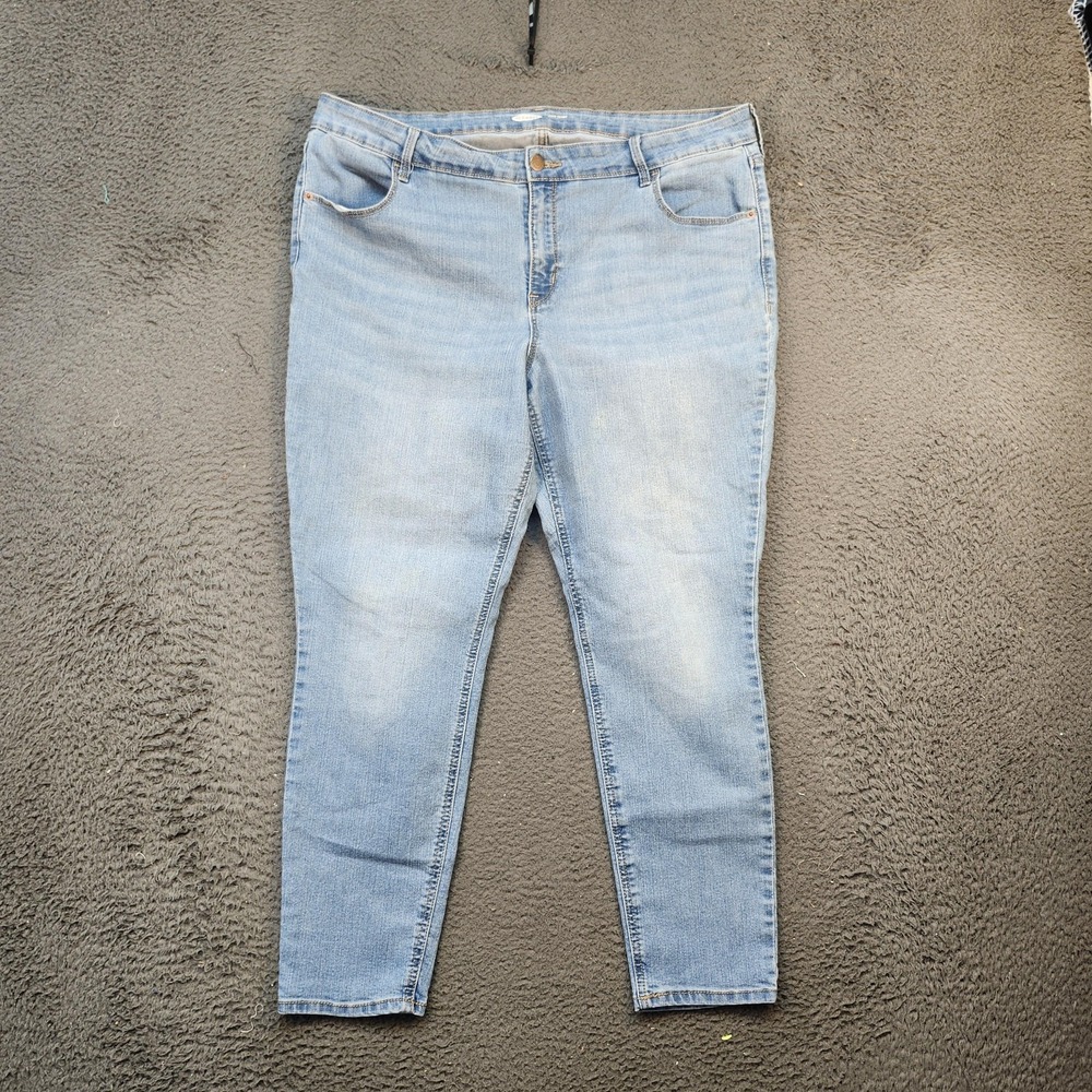 Old Navy Jeans Womens 14 Light Wash Super Skinny Ankle Hand Painted Sun Moon Art